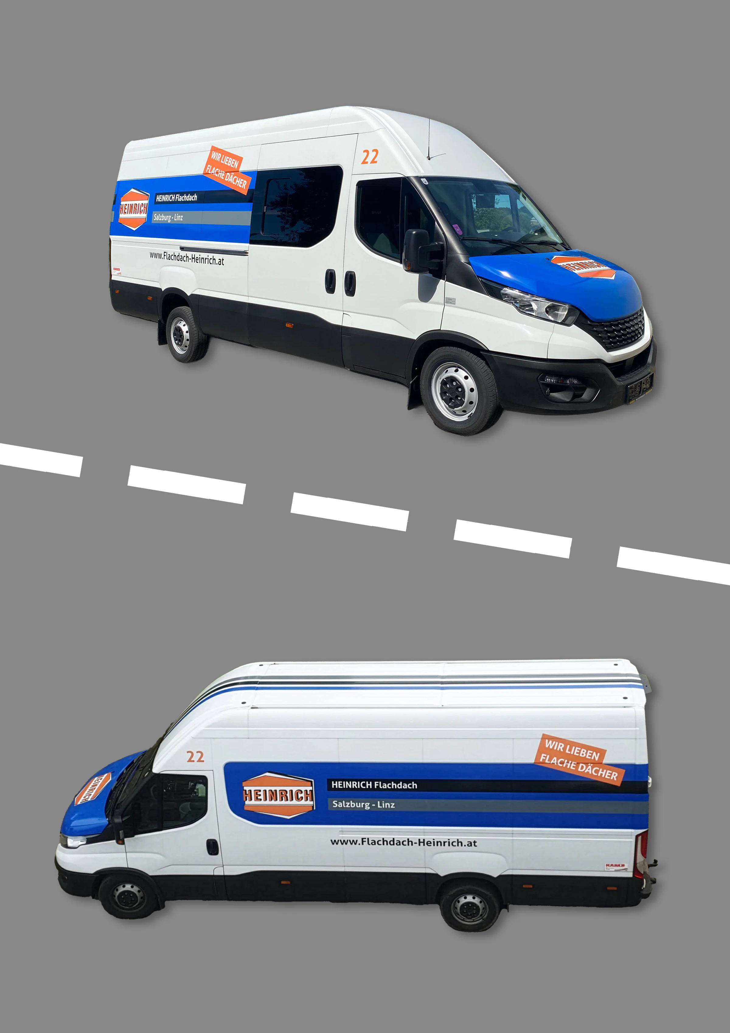 Fahrzeugbeklebung von Flachdach Heinrich