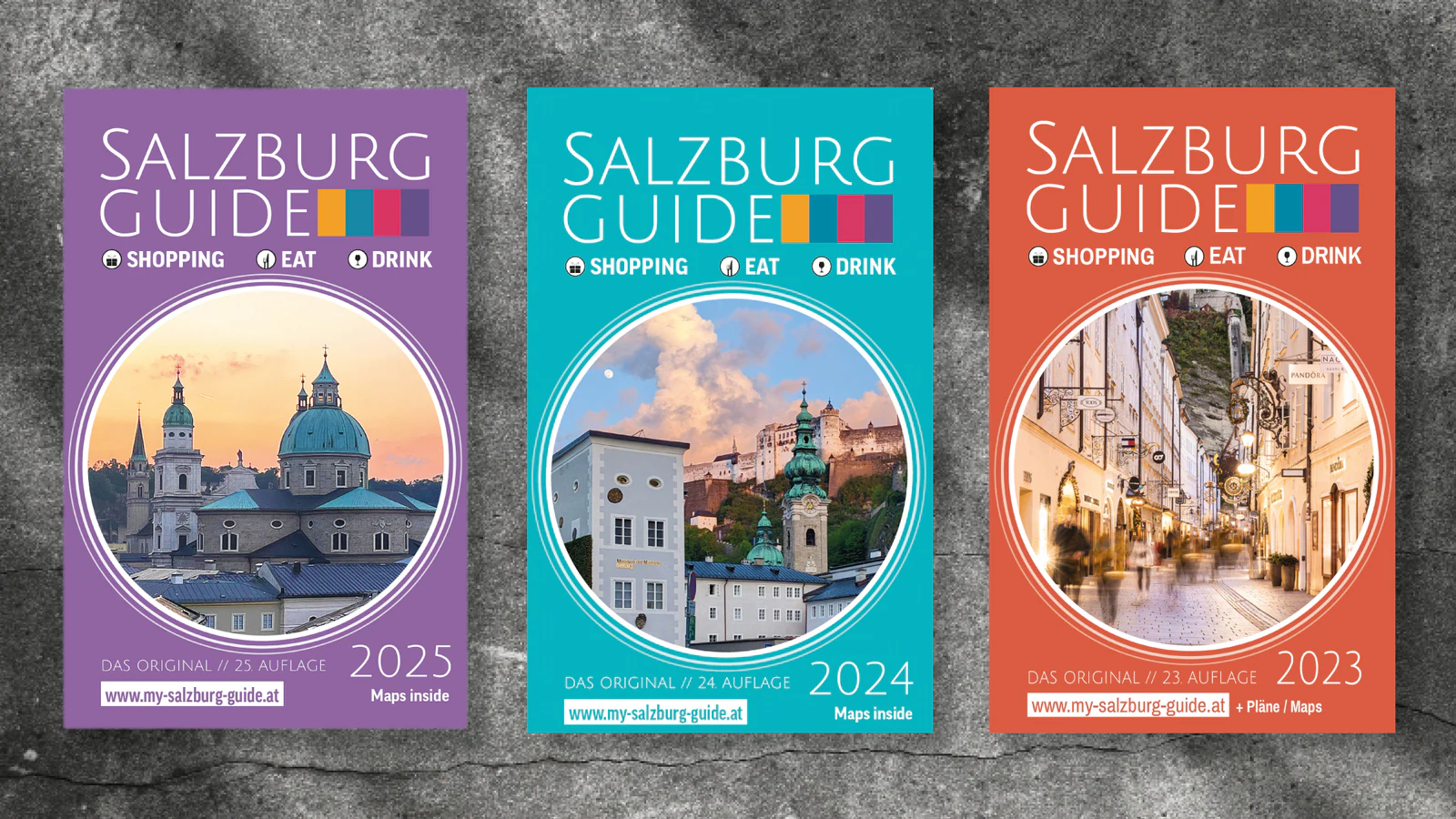 Salzburg Guide Ausgaben 2025, 2024 und 2023