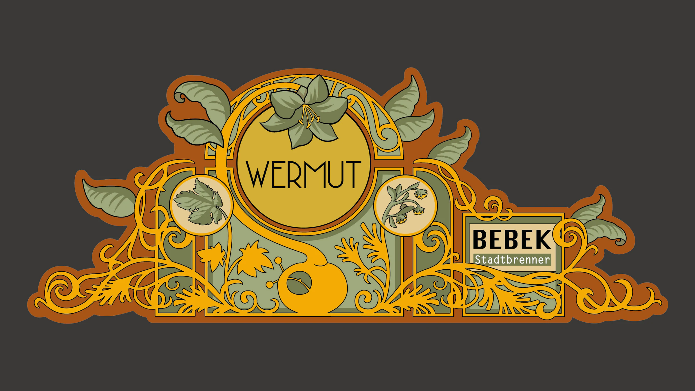 Wermut-Etikett im Jugendstil