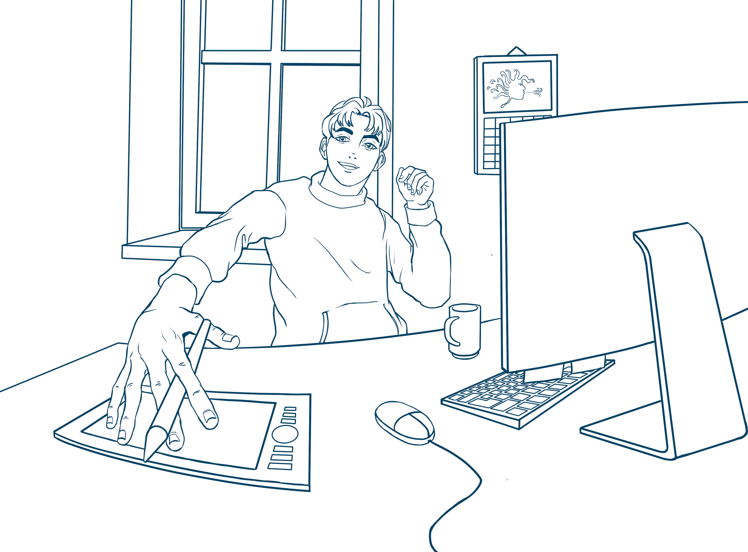 Illustration des Designprozesses der Agentur Wie der Wind