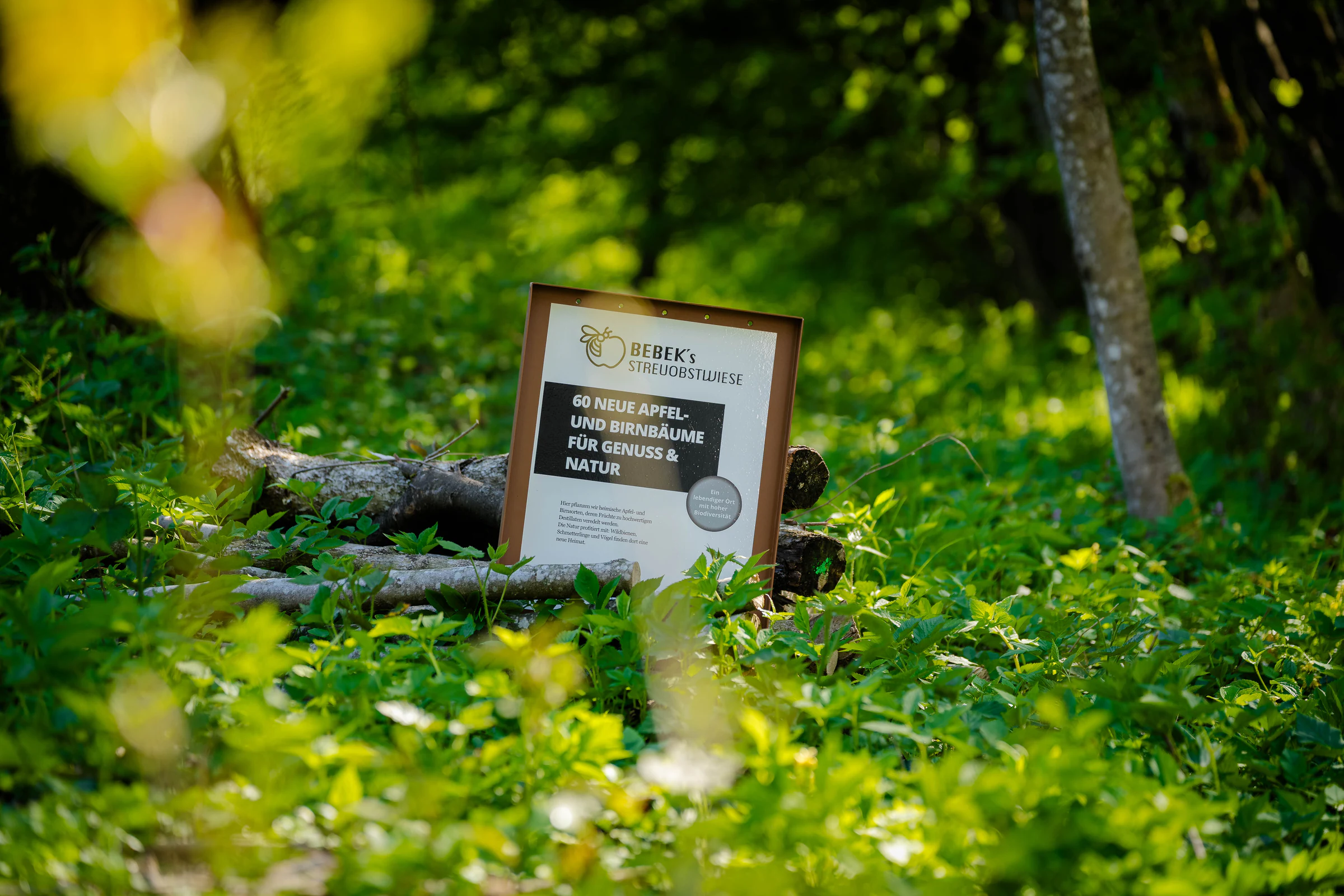 Hinweisschild von Bebek’s Streuobstwiese