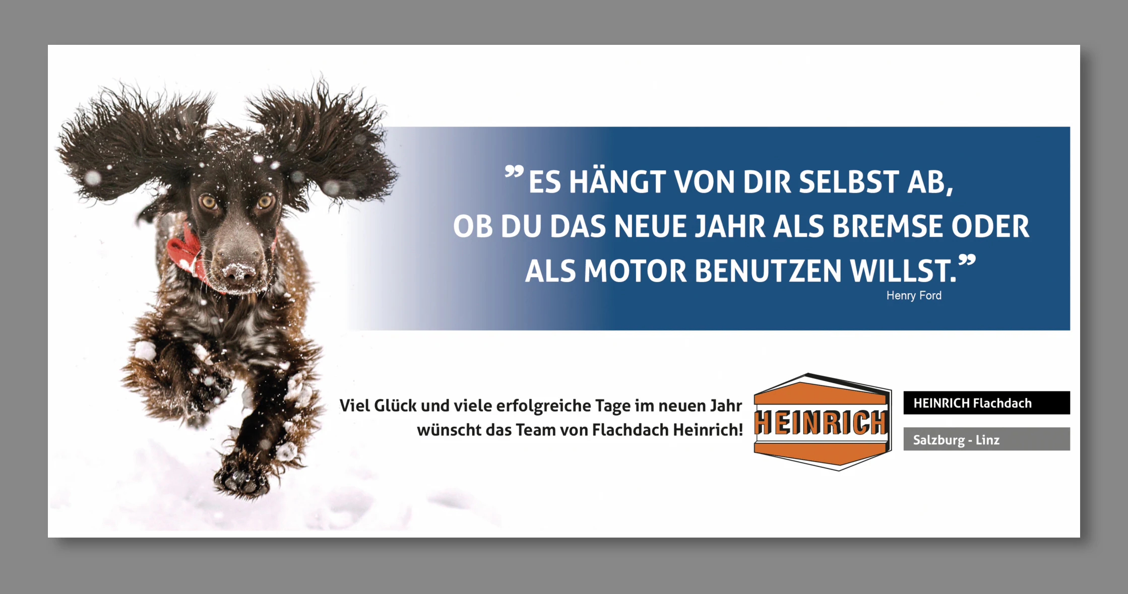 Weihnachtskarte von Flachdach Heinrich