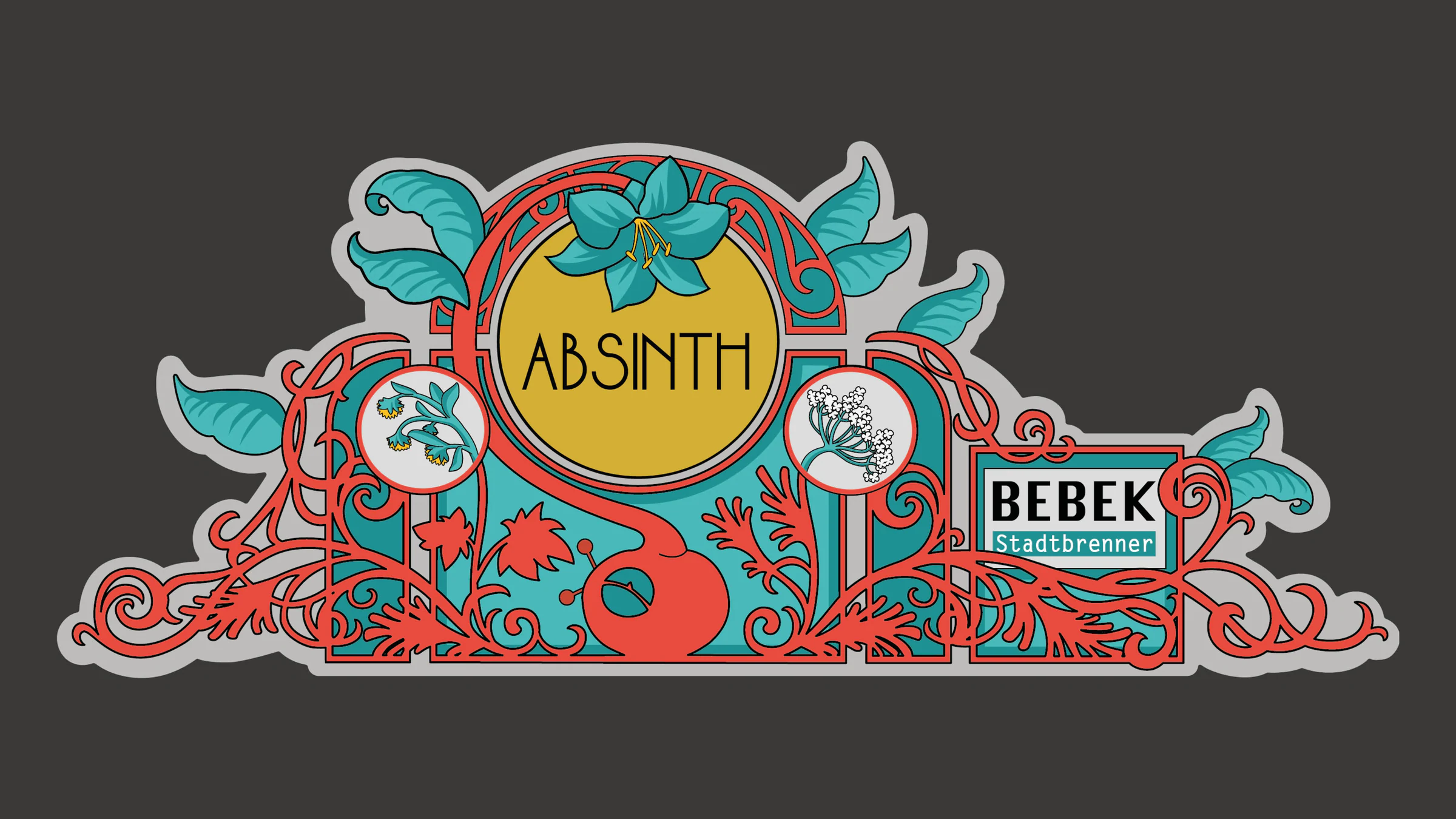 Absinth-Etikett im Jugendstil