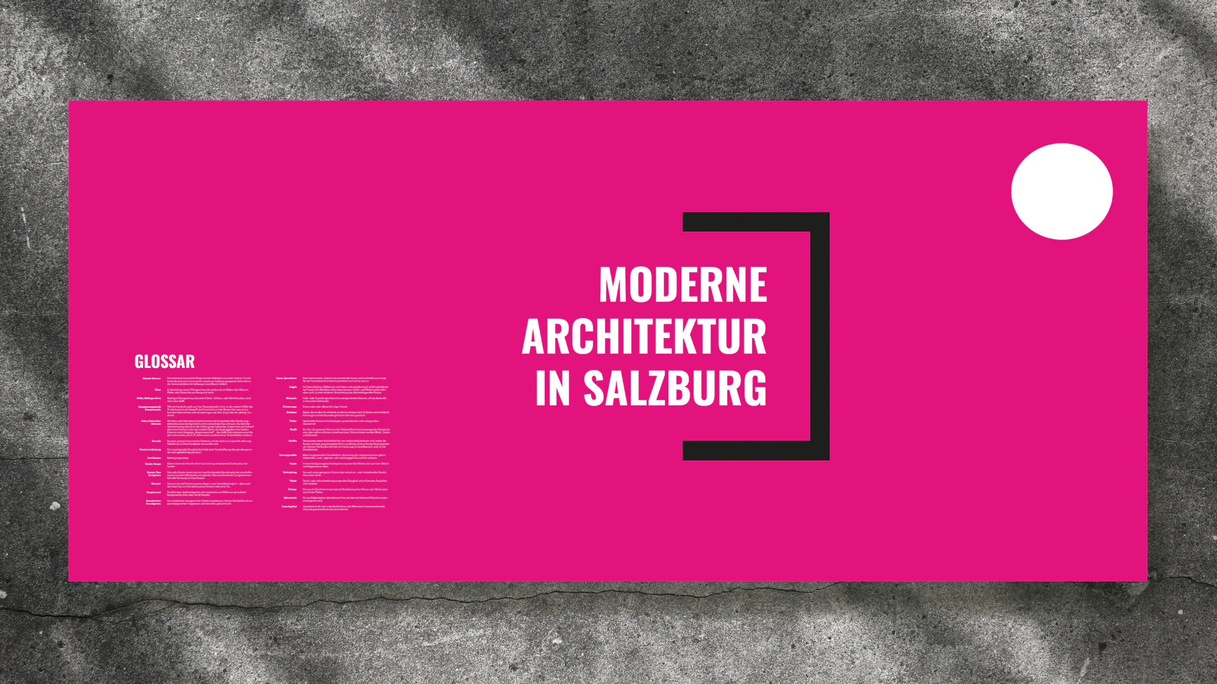 Schlussbanner der Architekturausstellung