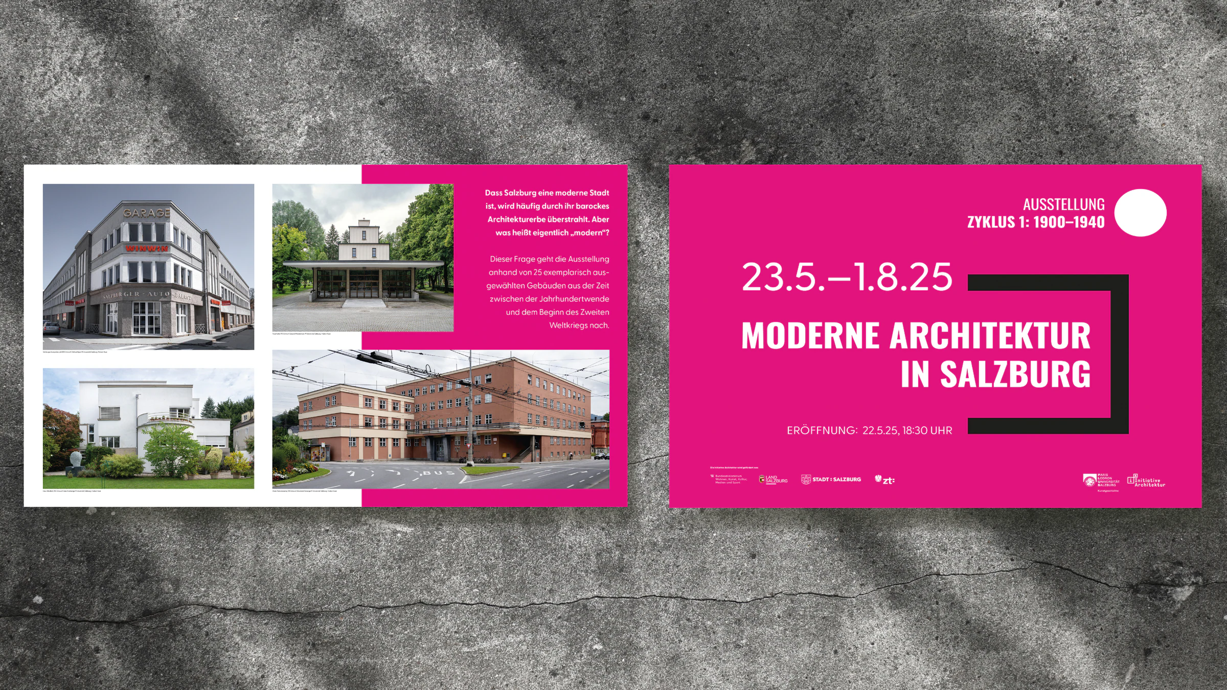 Plakate zur Ausstellung „Moderne Architektur in Salzburg“