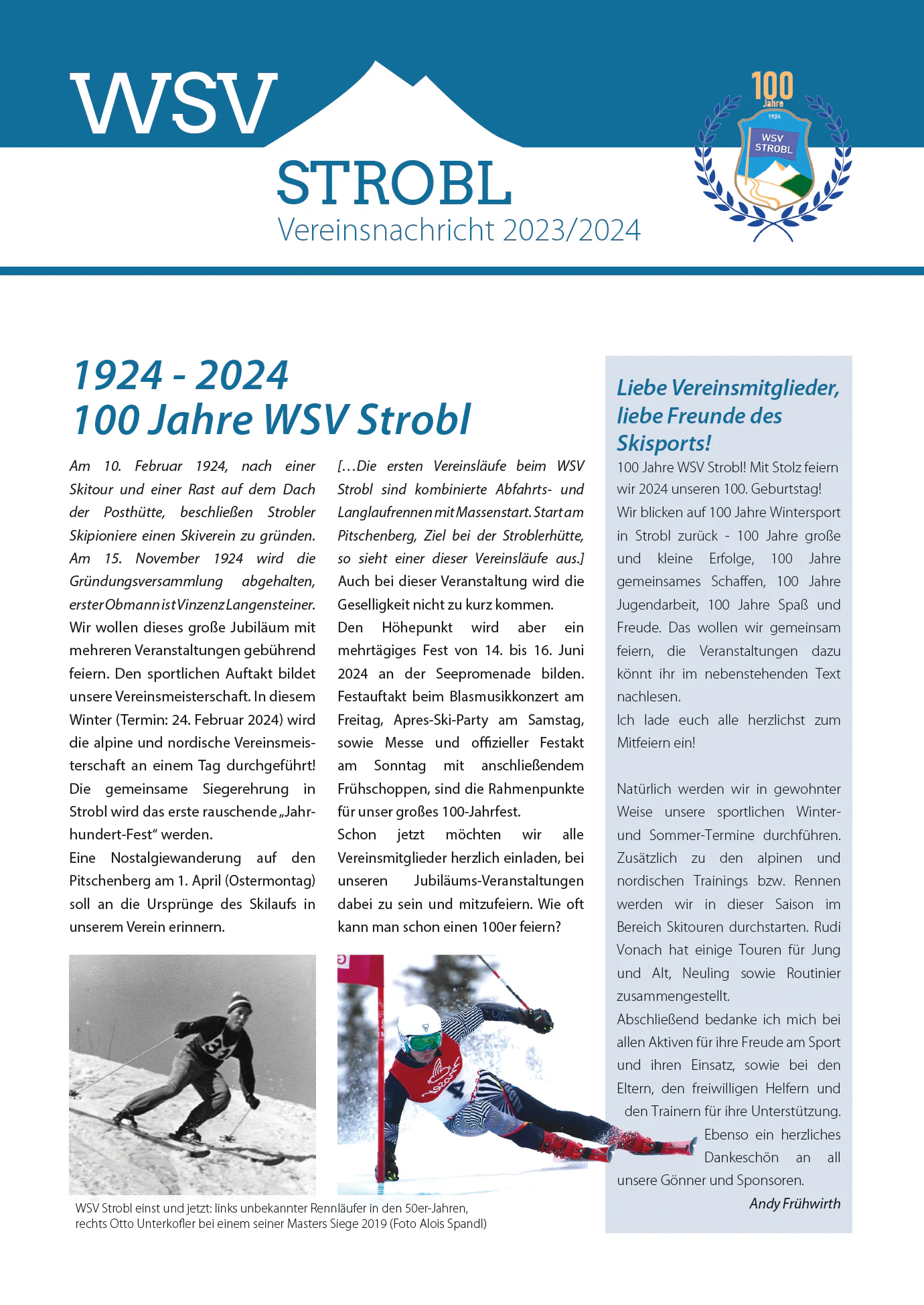 Infoblatt des WSV Strobl