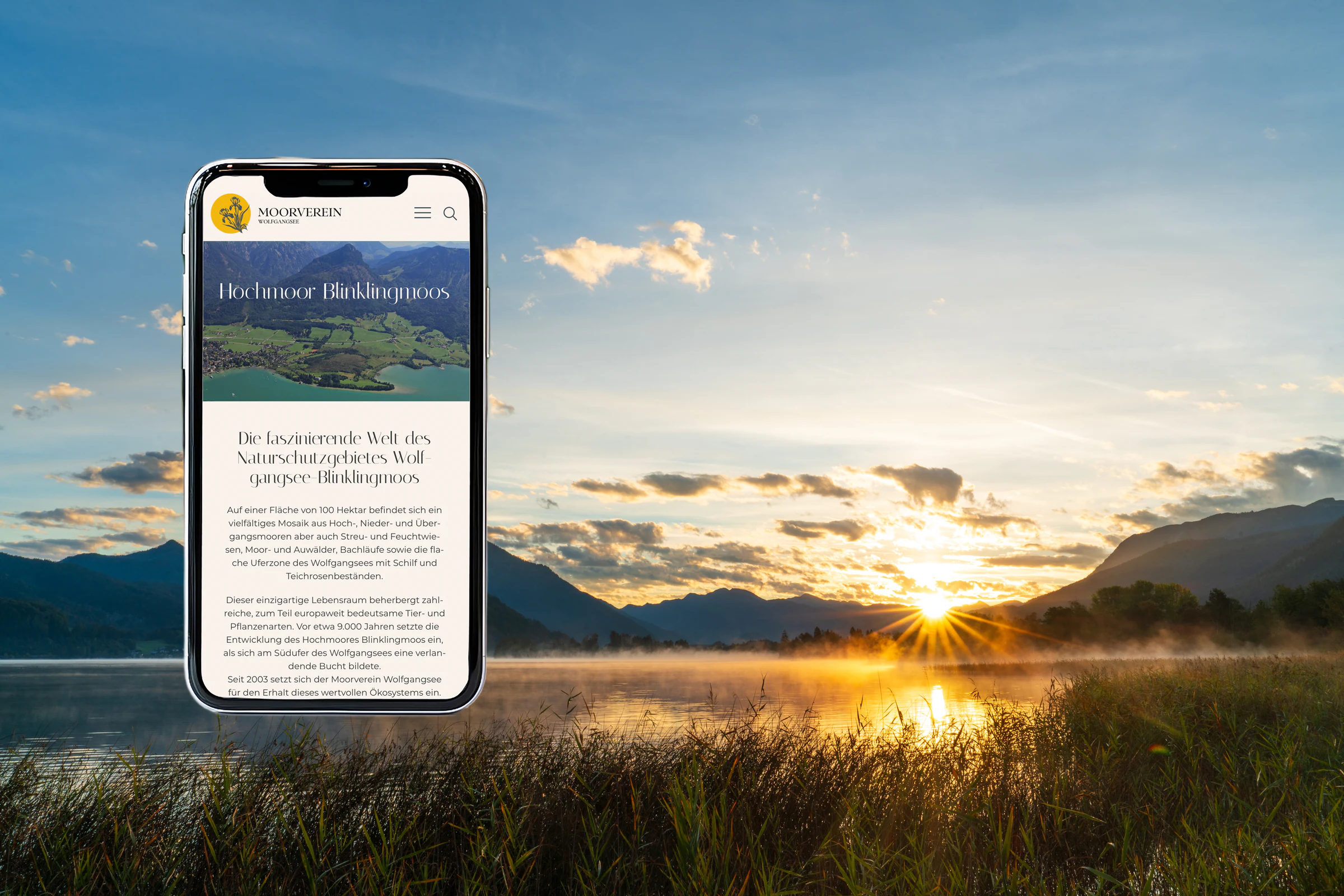 Mobile Website des Moorvereins Wolfgangsee