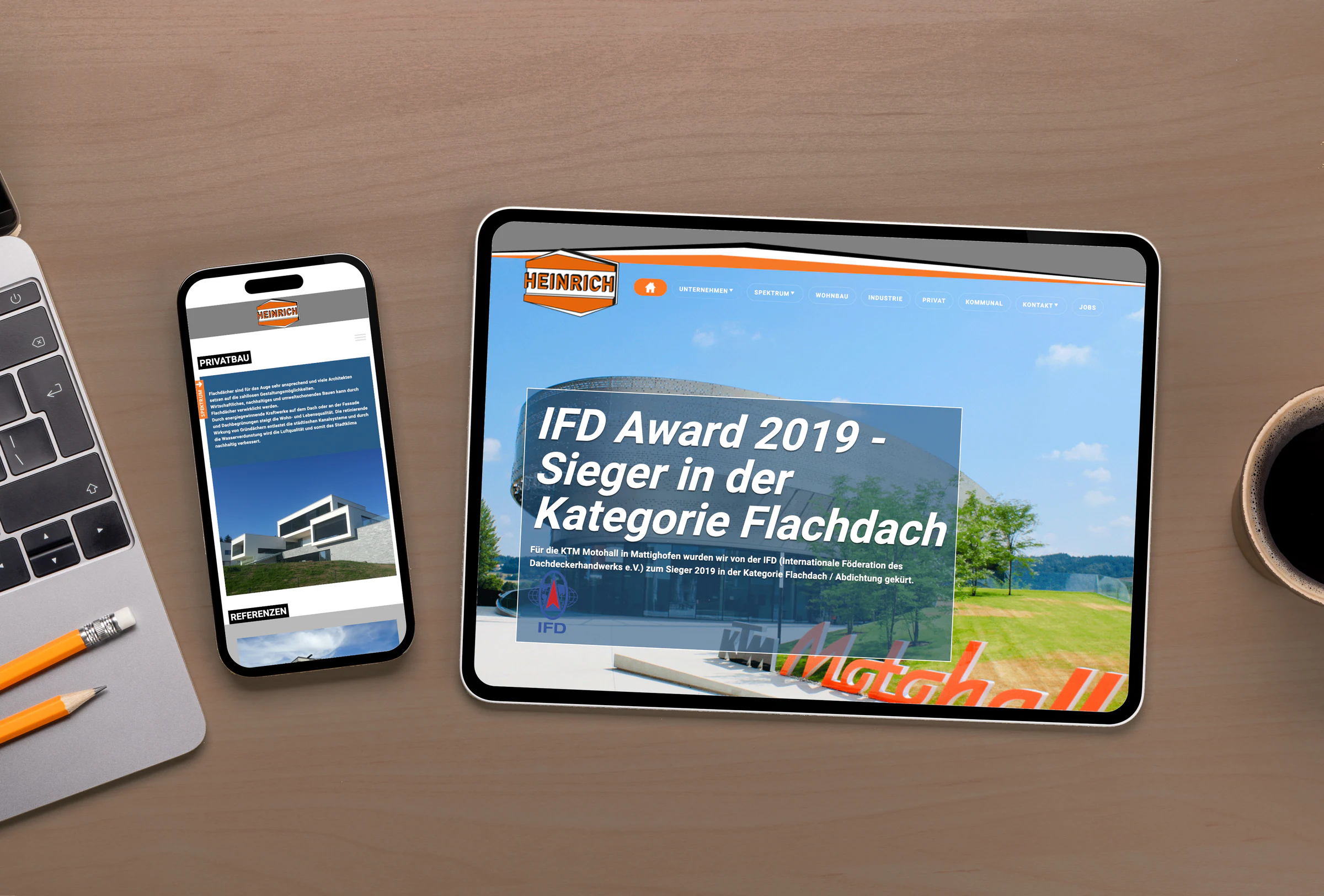 Responsive Website von Flachdach Heinrich